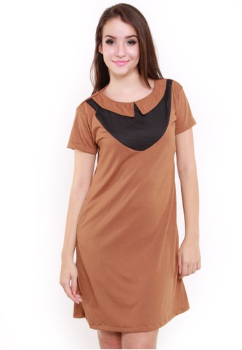 Casual Collar Dress Choco Vanhouten