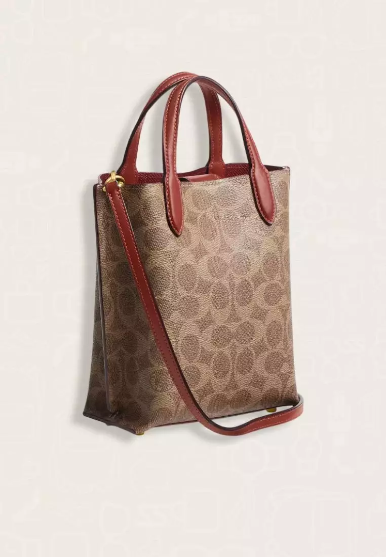 Coach Willow Tote 16 In Signature Canvas Tan Rust
