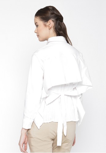 Edna Pleated Shirt in White