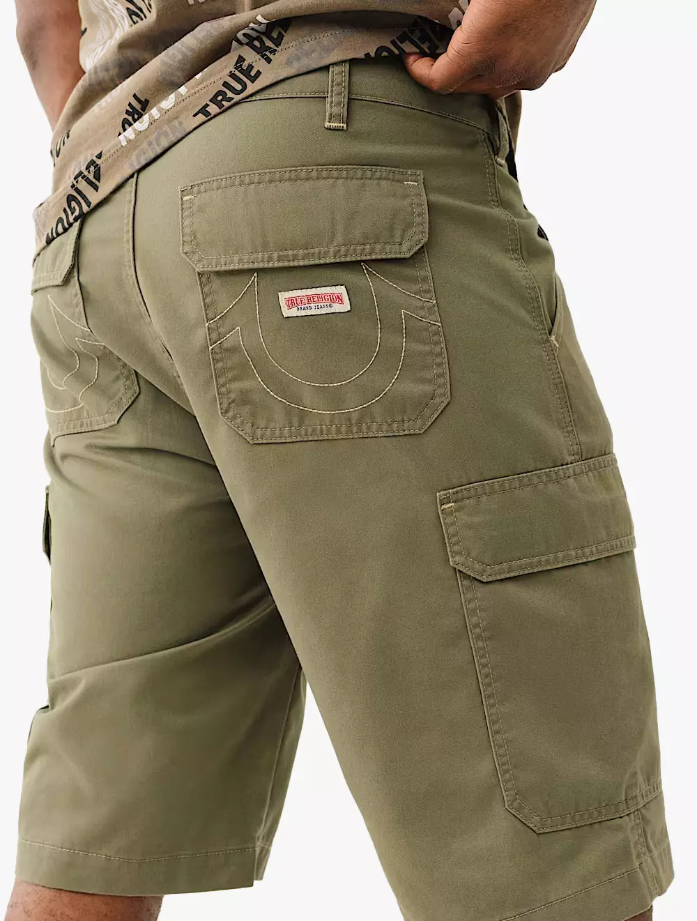 True Religion  - Men Shorts - LOGO CARGO SN FLAP SHORT - Olive