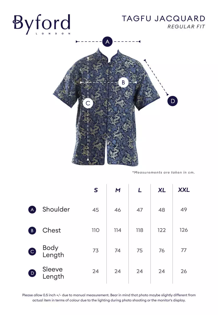 Byford Mens CNY Tang Fu Jacquard Short Sleeve - 3426904Z-91Silver