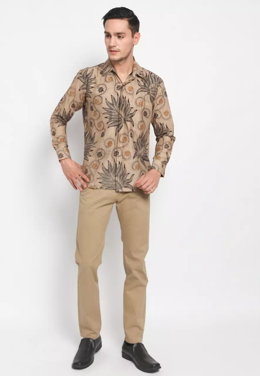 Kemeja Batik Pria Premium Slimfit Elegant Modern Lengan Panjang Rencasan