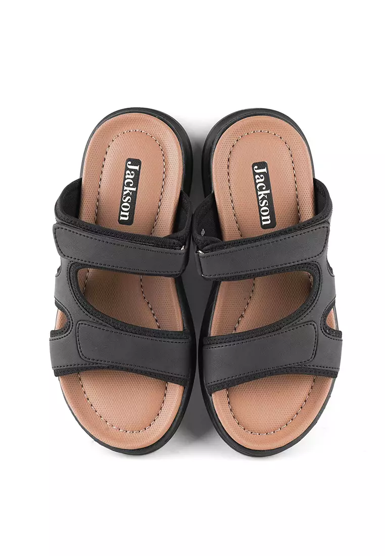 Jackson Yoke 1JSS Black - Sandal Two Strap Slide