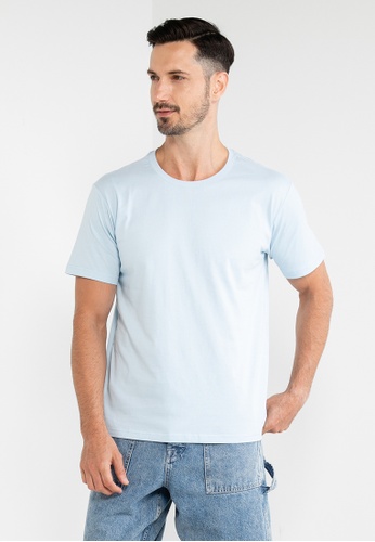 URBAN REVIVO blue Casual Short Sleeves T-Shirt 969BFAA6569E62GS_1