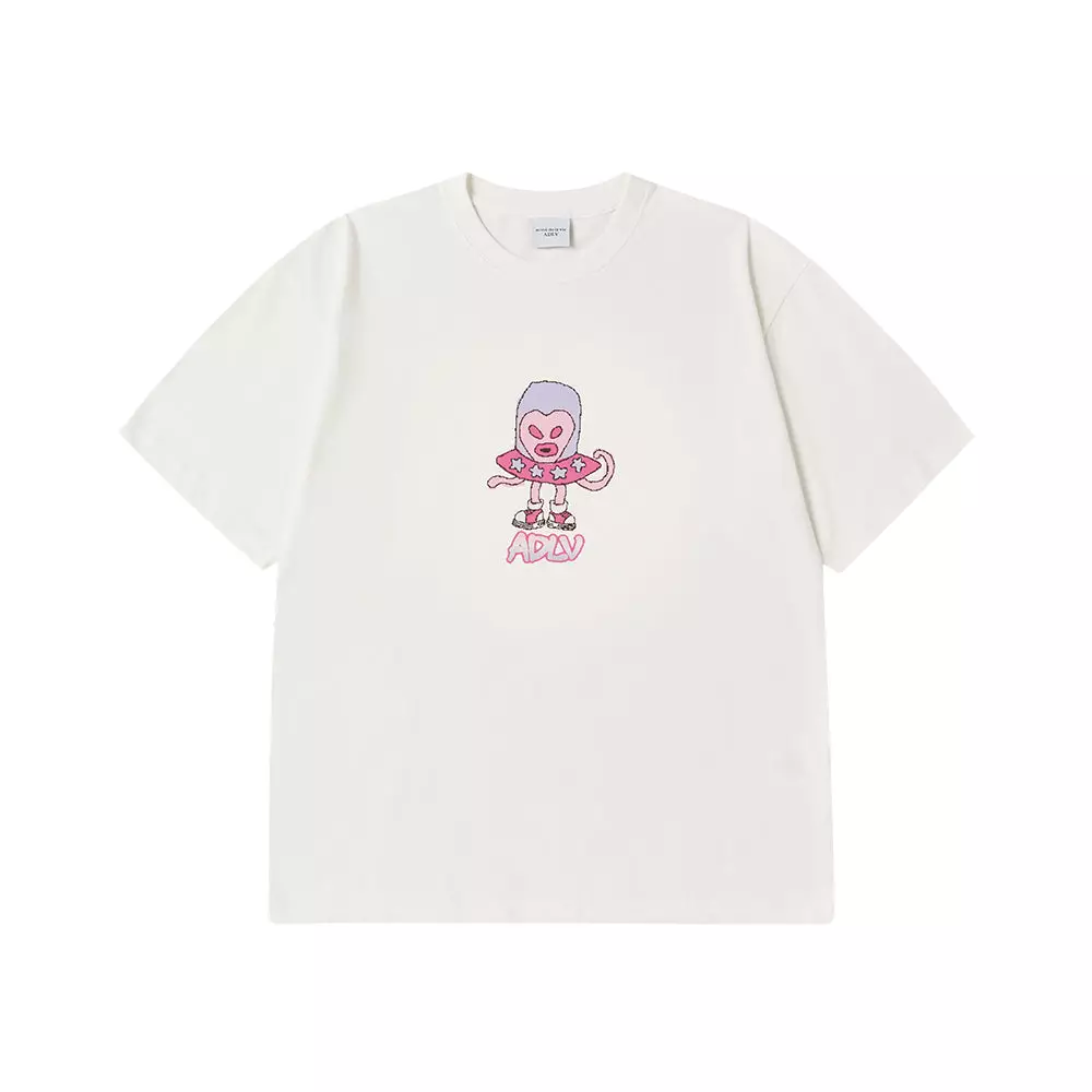 HEART ALIEN SHORT SLEEVE T-SHIRT CREAM