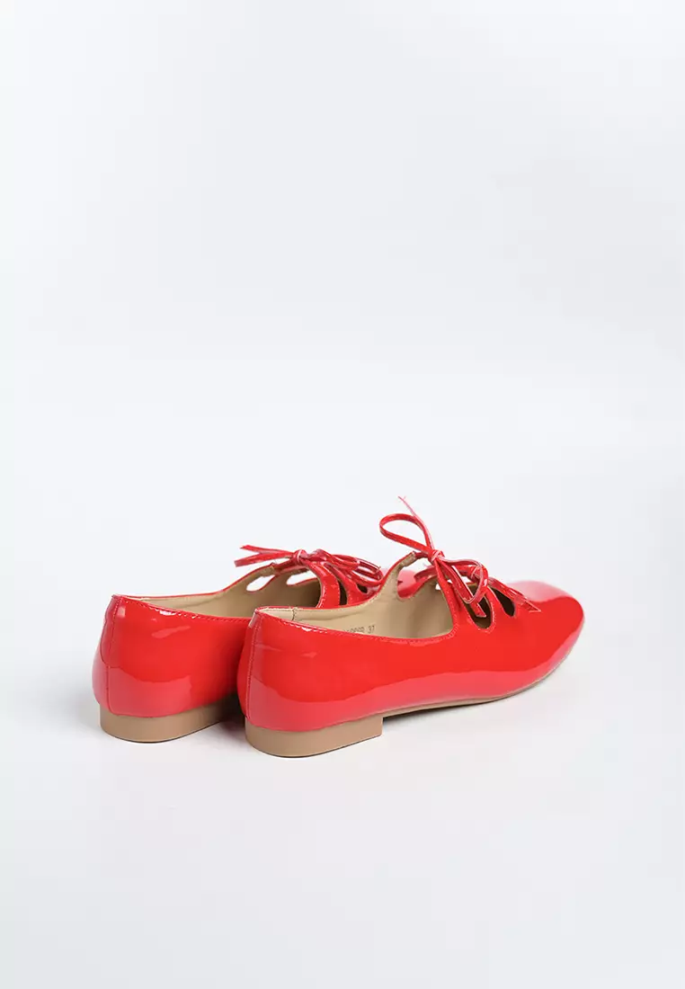 Clara Glossy Ribbon Flats