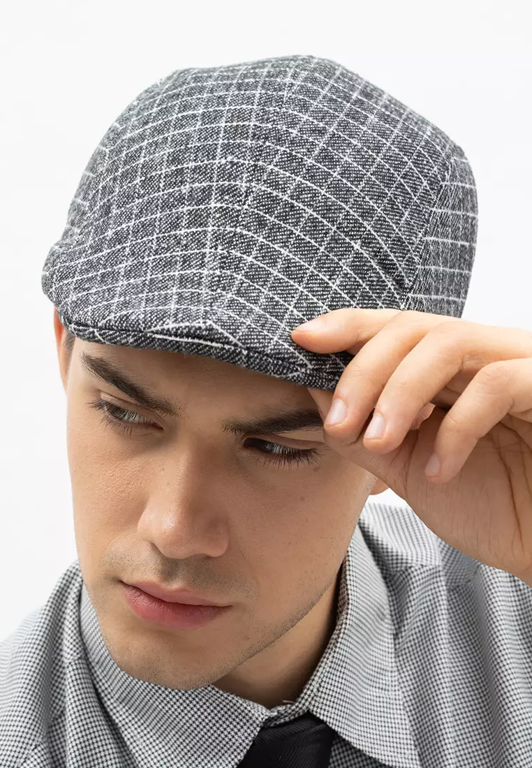 Topi Fedora Hat Painter Grey List Square