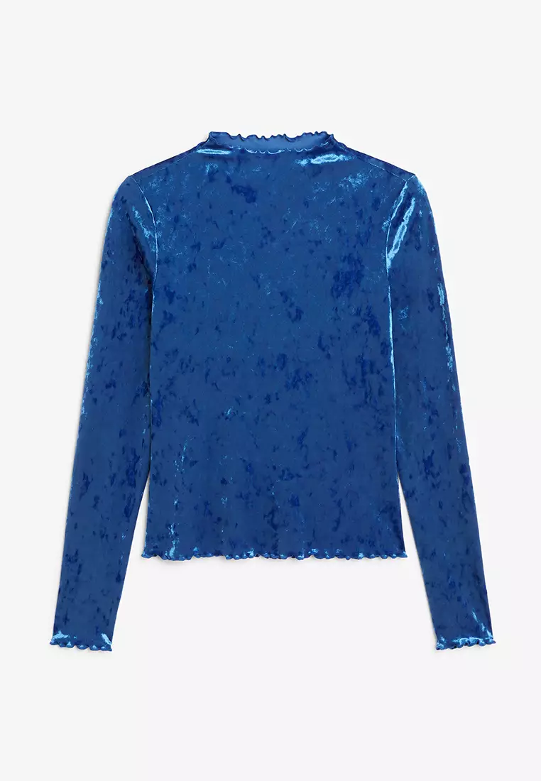 Buy Monki Lettuce Hem Velvet Top Online ZALORA Malaysia
