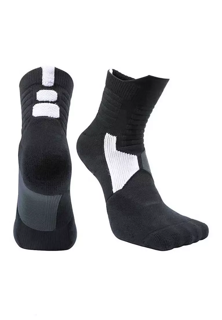 Arabella Kaos Kaki Olahraga Unisex Socks Towel Sweat Absorbing Size 39-42 Material Cotton ORIGINAL - Black