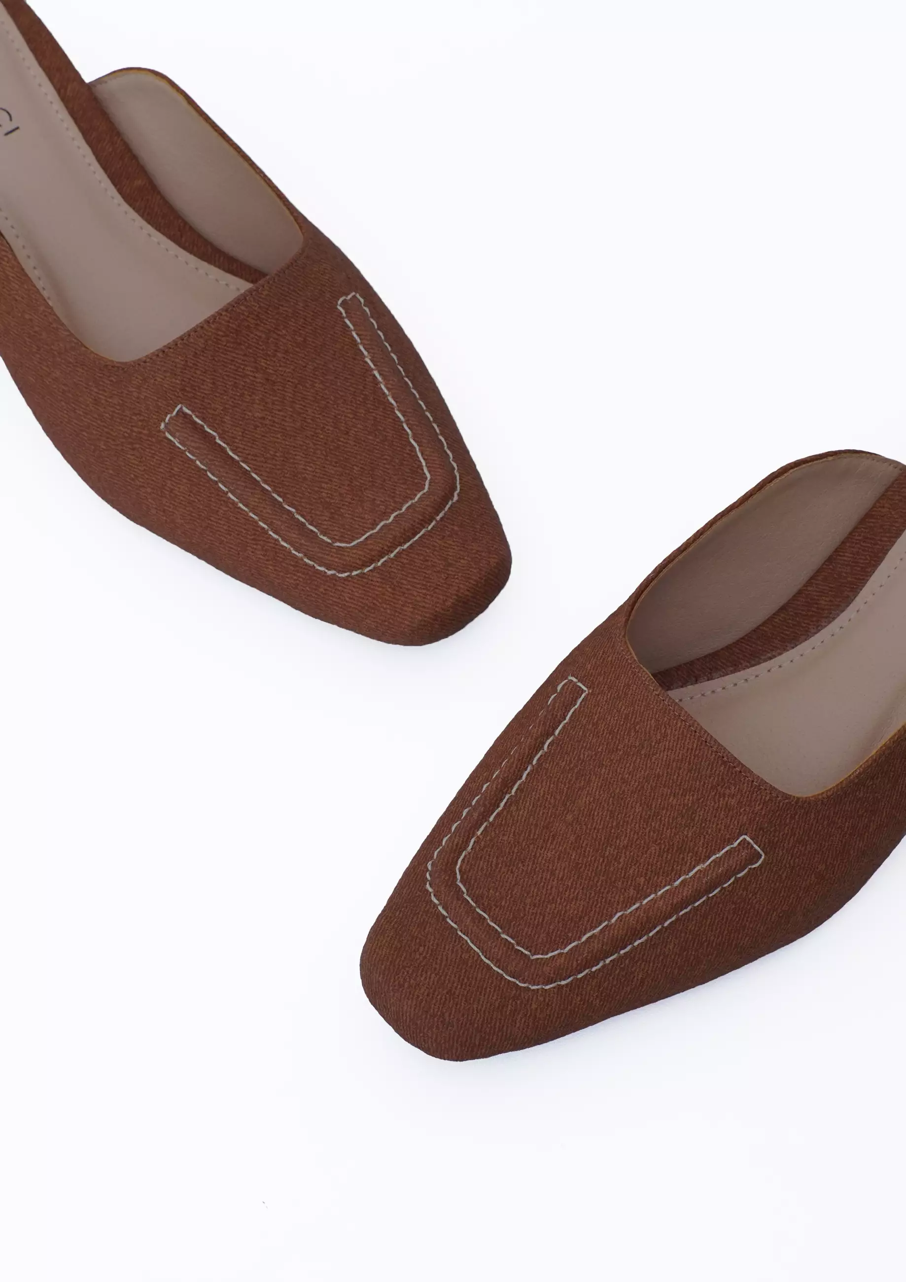 VIVI NICI - Darlene Sepatu Mules Wanita Hak 3 cm Downtown Brown