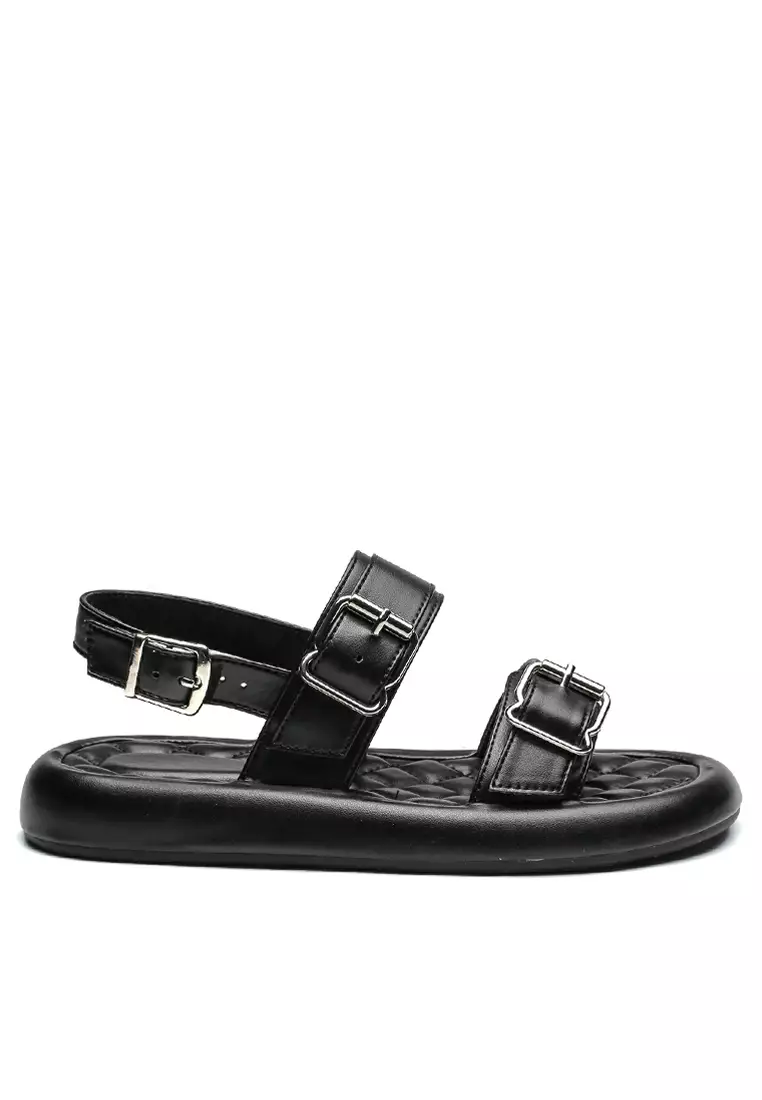Discount on Twenty Eight Shoes  shoes - SKU: Pin Buckle Straps Flat Sandals PS0861-3