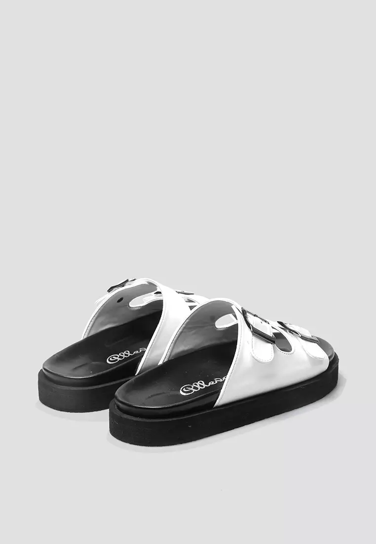 Benedetta White Slide Sandals
