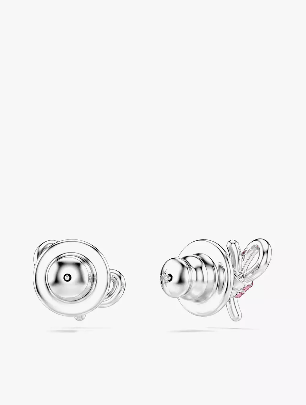 Lifelong Bow Stud Earrings, Bow, Pink, Rhodium Plated