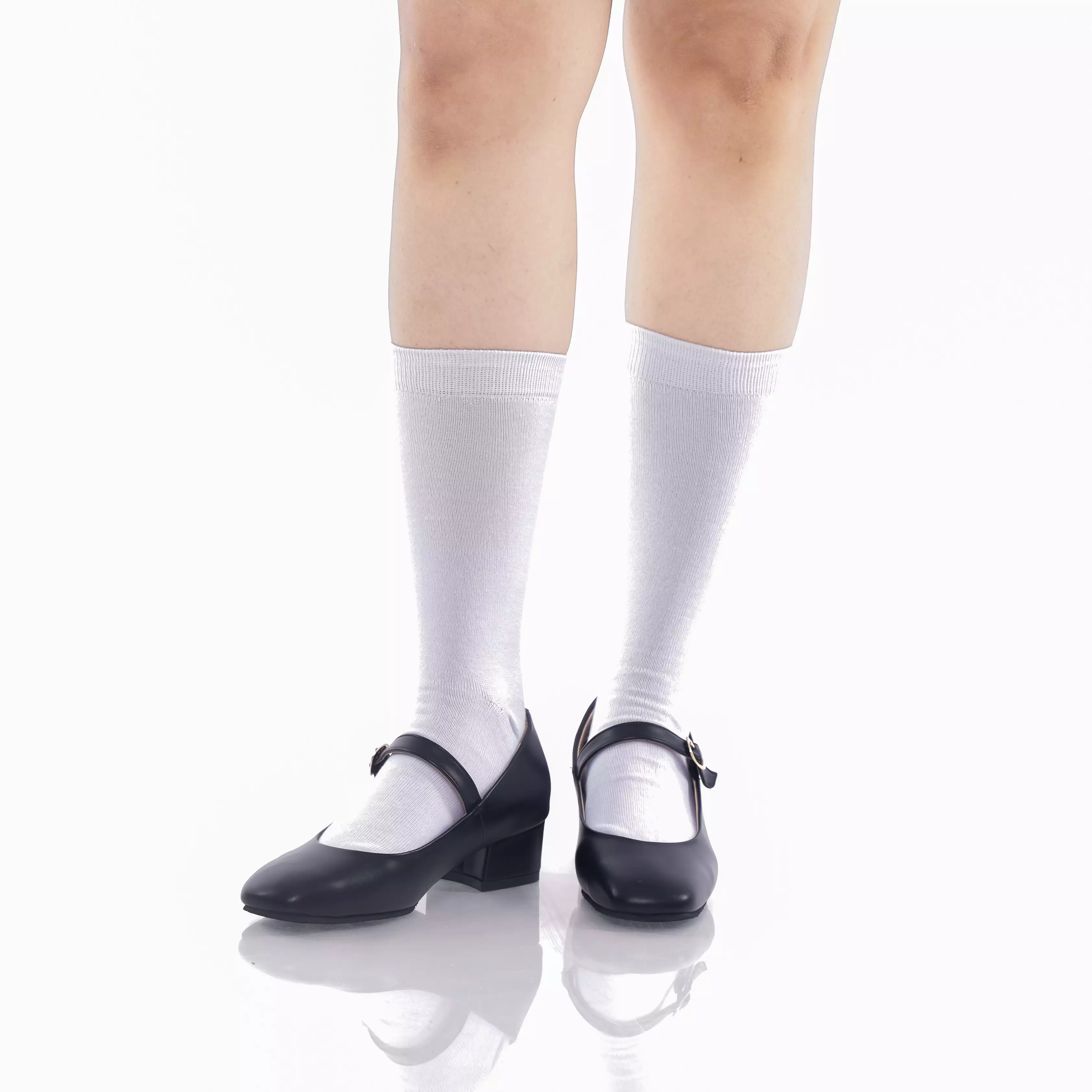 Viona Sepatu Fantopel Pump Vegan Leather Wanita Mary Jane hak 3 cm - Black Nappa