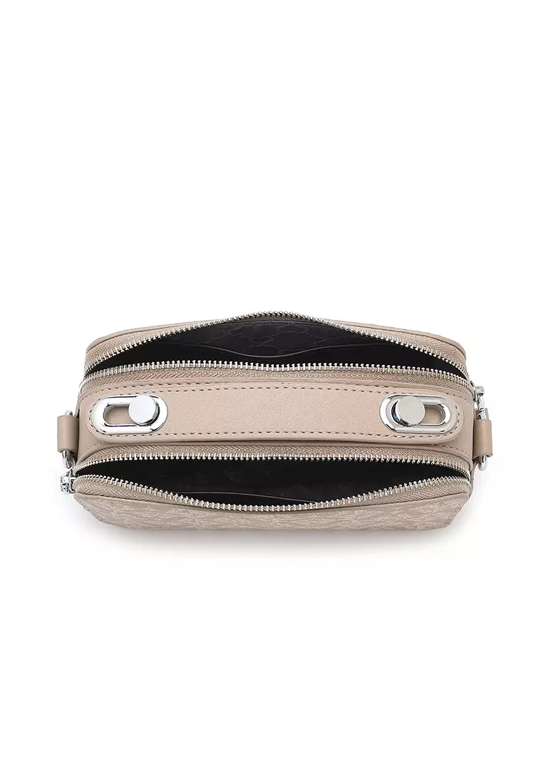 Women's Top Handle Bag / Sling Bag / Crossbody Bag / Shoulder Bag (Tas Tangan Wanita / Tas Selempang Wanita / Tas Bahu Wanita) - Krem