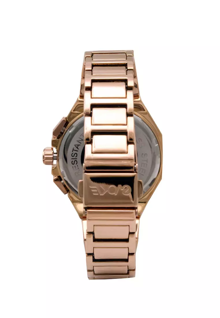 Evoke Jam Tangan Wanita - Rosegold Brown - Stainless Steel - EV1026LC6-3RG