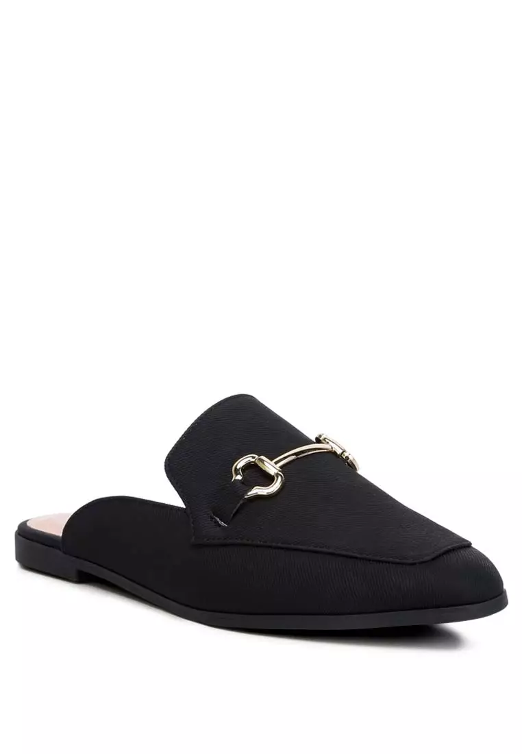 Keledai Slip-On Horsebit berwarna Hitam