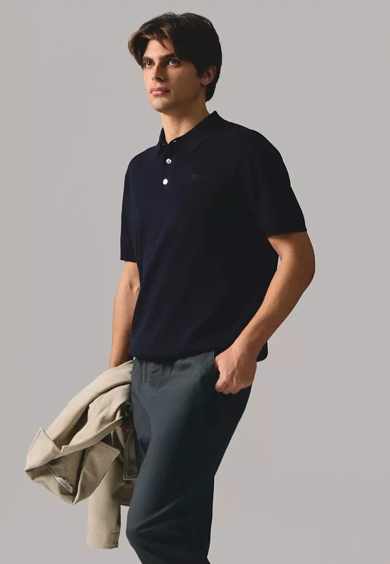 Regular Fit Premium Polo Shirt In Flat Knit