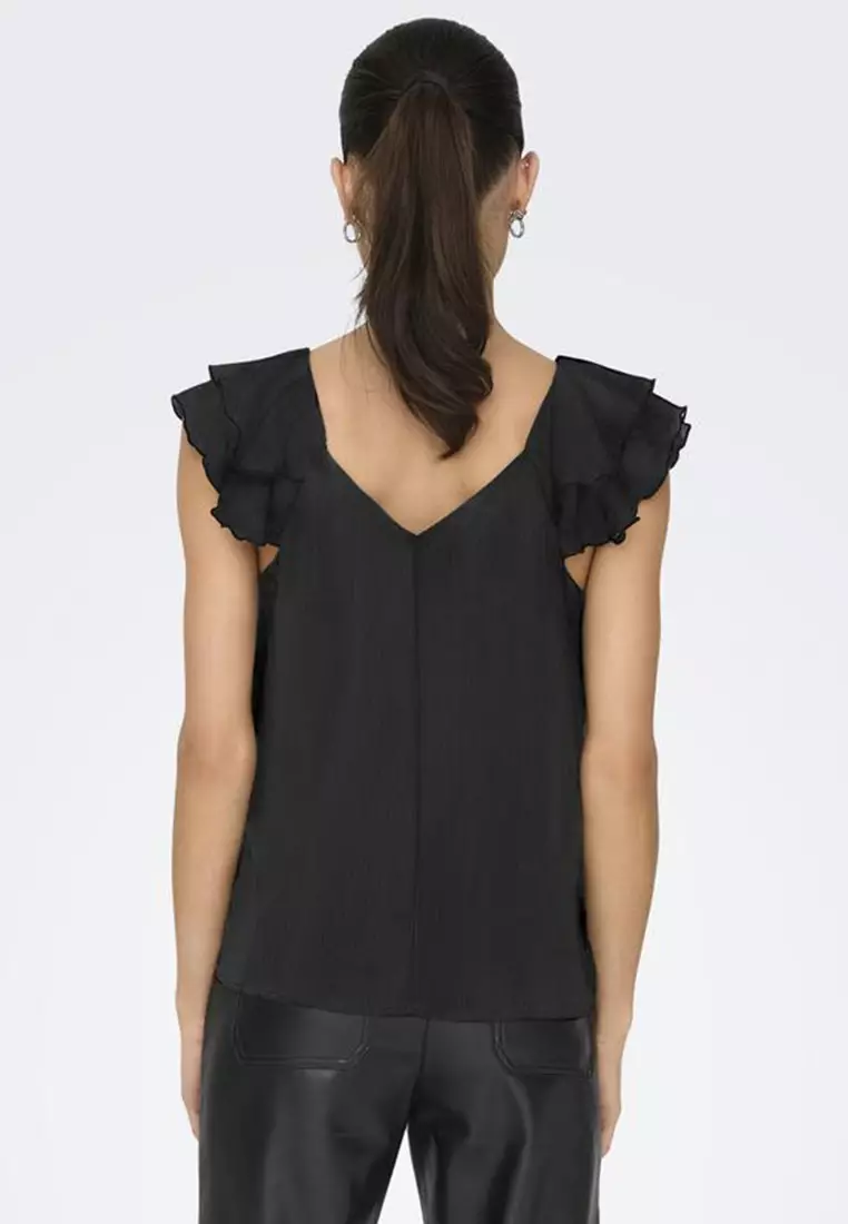 Onlasta Cap Sleeve V-Neck Top