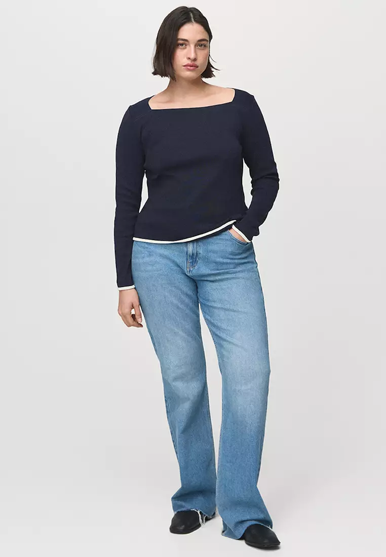 Cotton Boat Neck T-Shirt