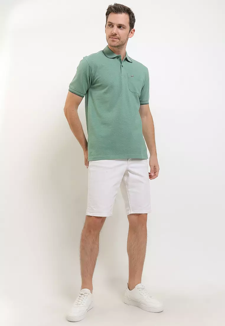 Crocodile CRCOLE 3 Fern Green - Baju Pria Men Polo Shirt - Relax Fit - Katun