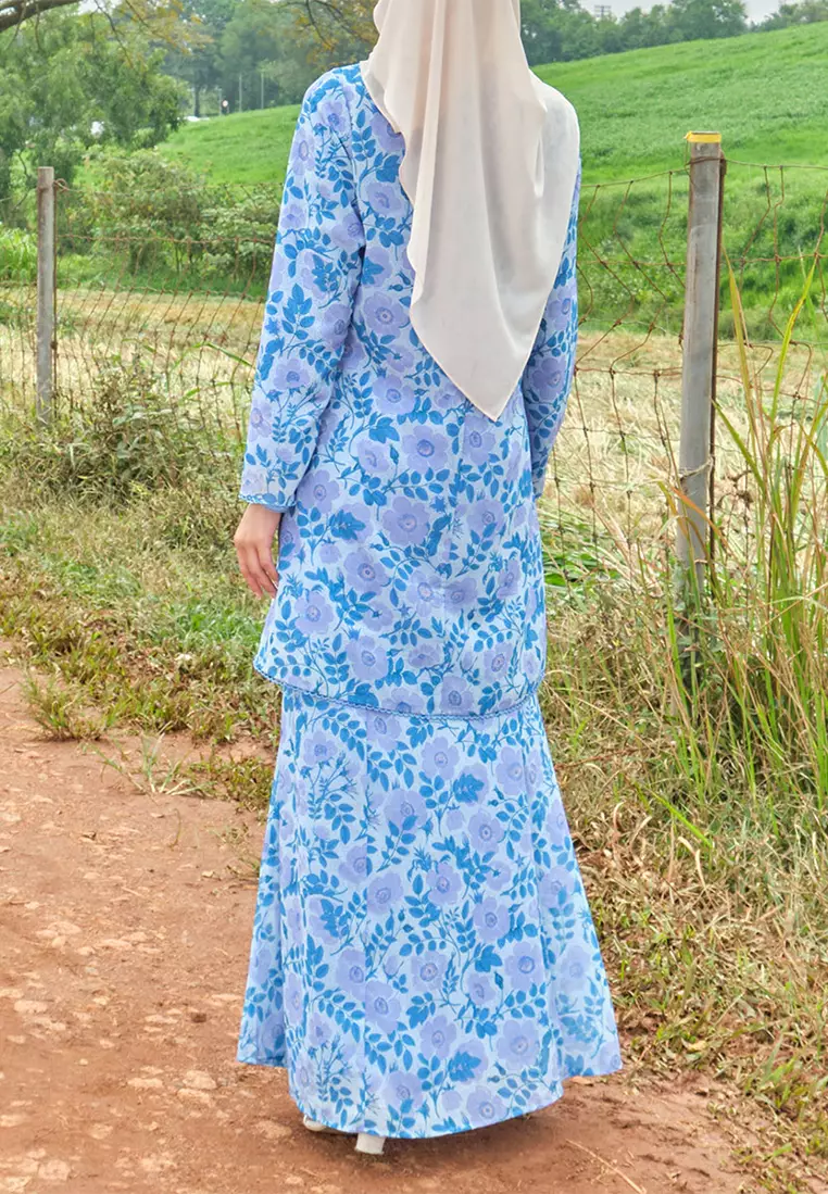 Duyong Blouse & Skirt - Blue/Purple Buttercup