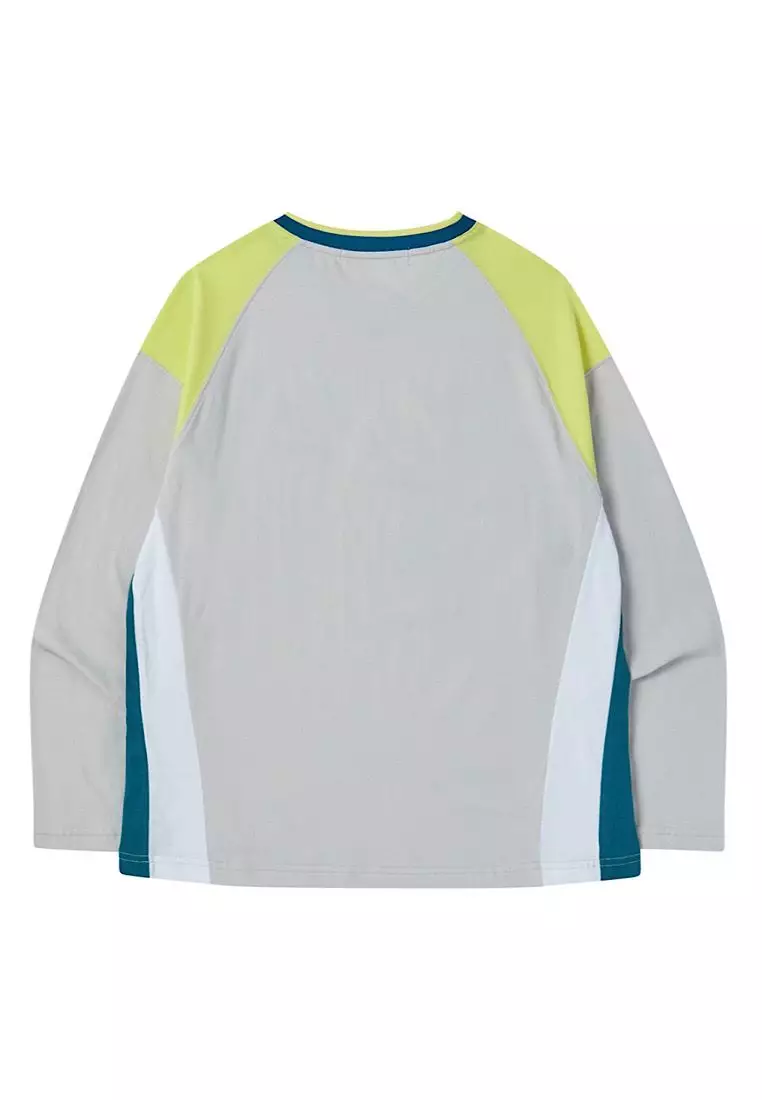 PDC Logo Raglan V Neck Long Sleeve Gray