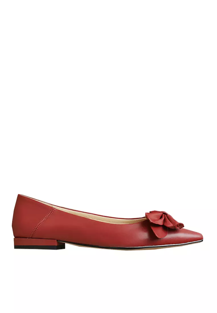 Red flat peep toe shoes online
