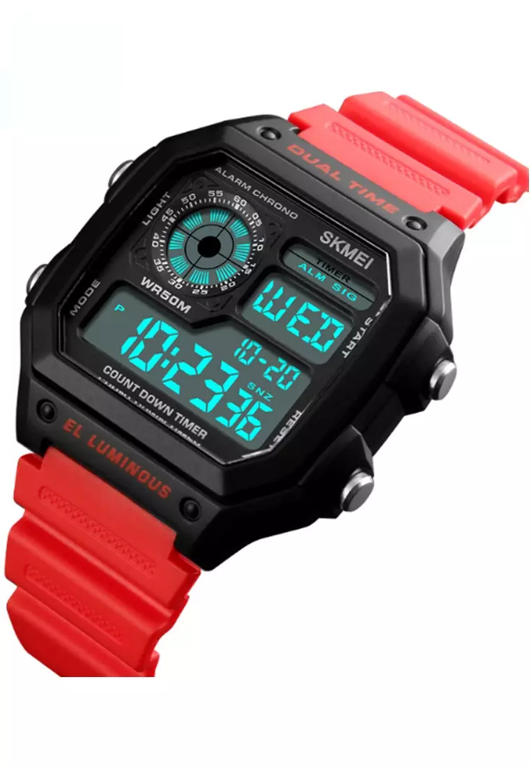 Jam Tangan Casual Digital Pria Stopwatch Waterproof Many Function Strap Tali Material Silicone JK91 ORIGINAL