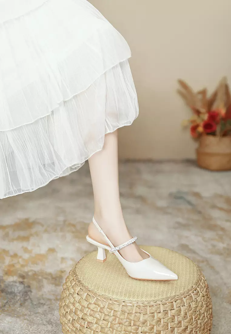 5.5CM Rhinestone Strap Slingback Heel TE7246-3