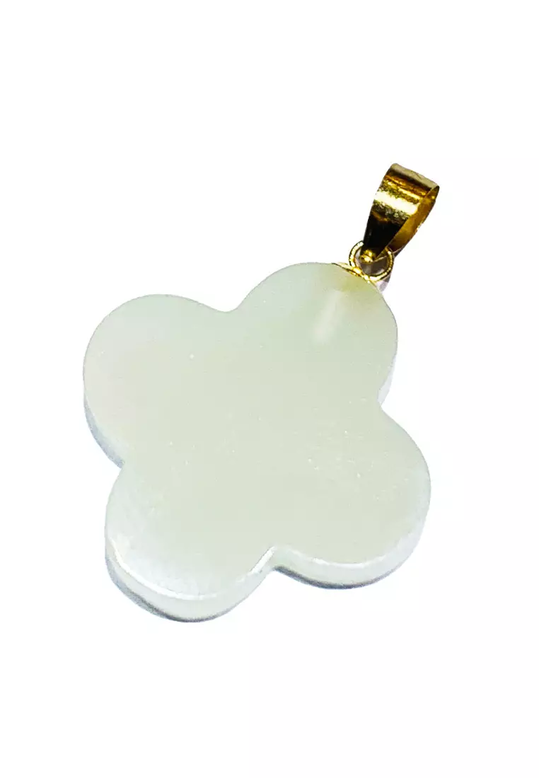 [SPECIAL] LITZ 18K Jade Pendant With 14K Gold Plated 925 Silver Chain JP010