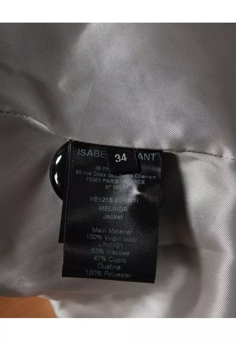 二手 Isabel Marant 灰色羊毛超大西裝外套