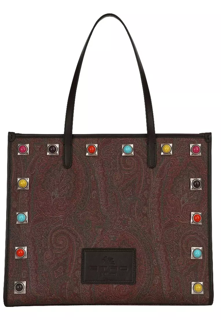 EtMEDIUM CROWN ME PAISLEY Tote Bag in Red