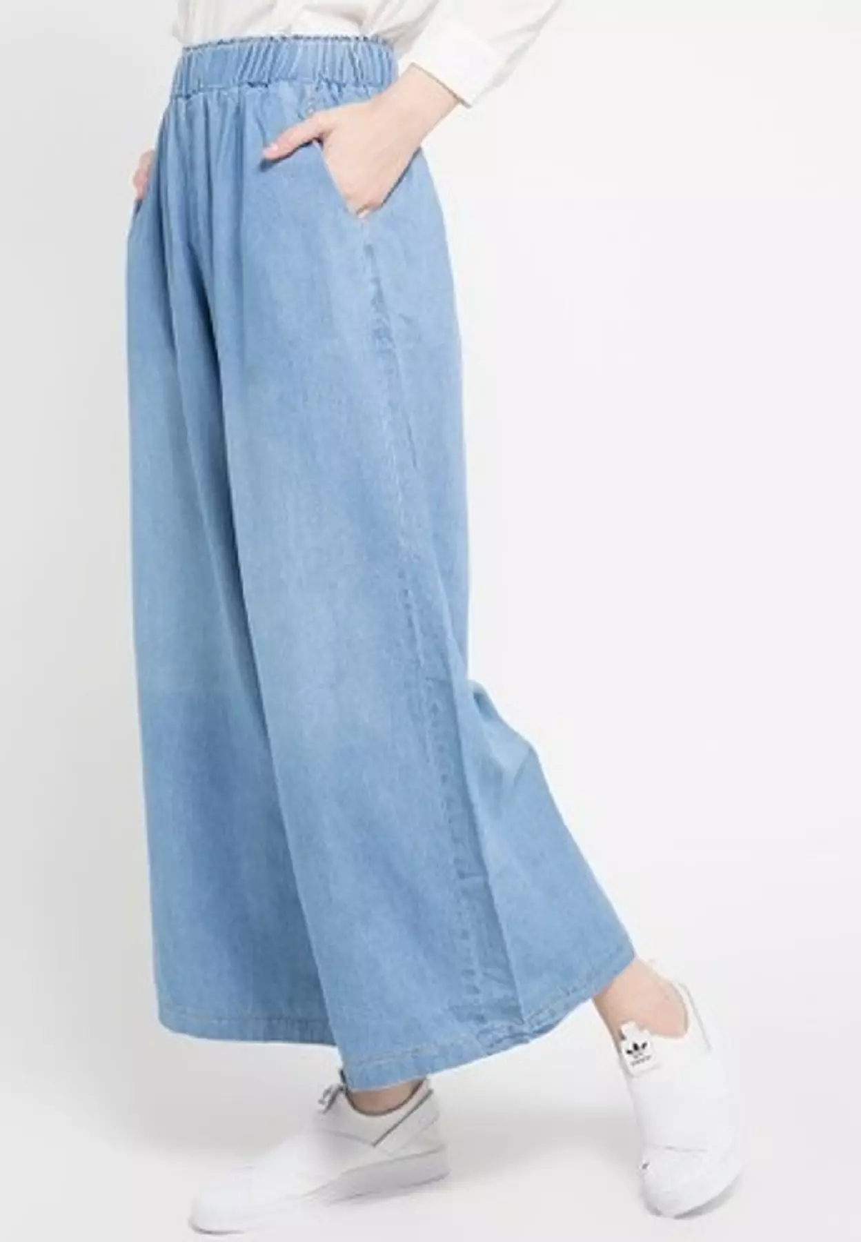 BUY 1 GET 1  FREE Denim Palazzo Kelly [Light Blue - Dark Blue]