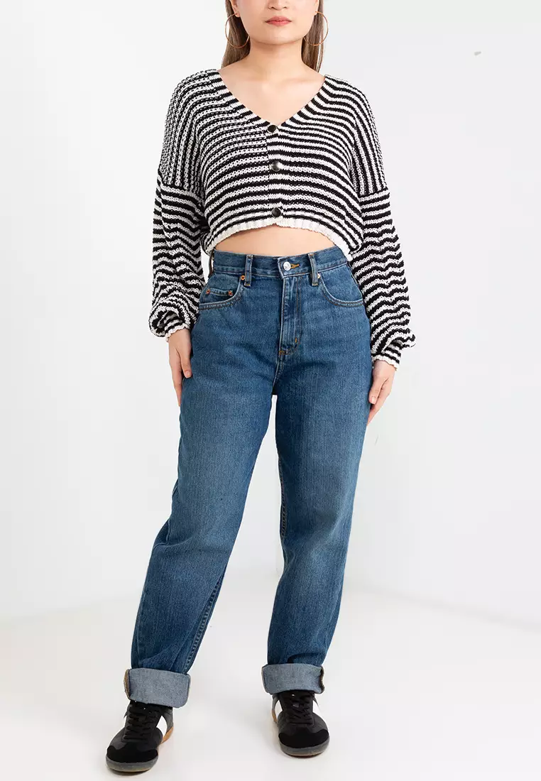 Petite 'Slouchy' Mom 高腰牛仔褲
