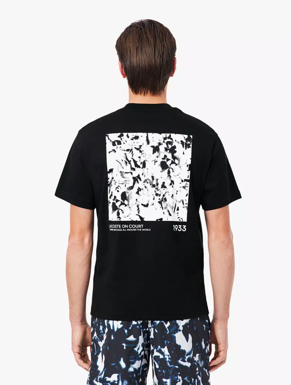 Print Motif Jersey T-Shirt - Black