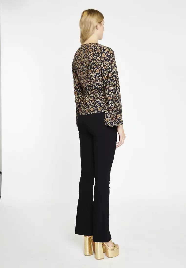 Low Rise Lace Up Flared Trousers