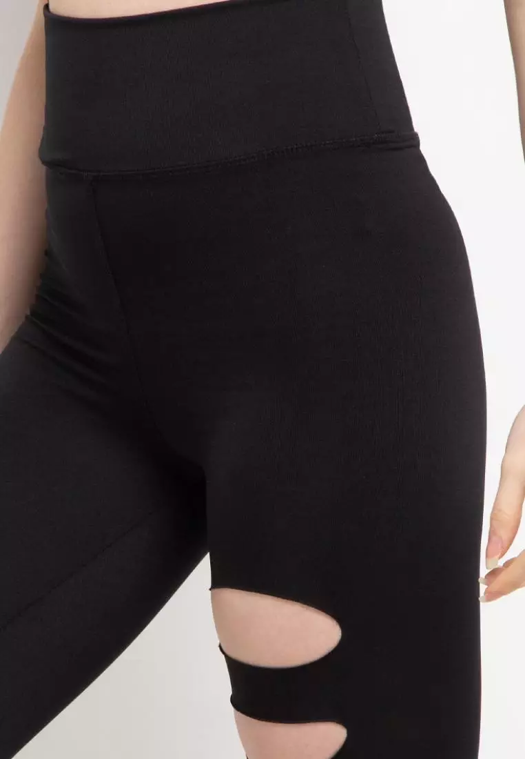 Td Active LB049 Celana Legging Sobek Polos  Yoga