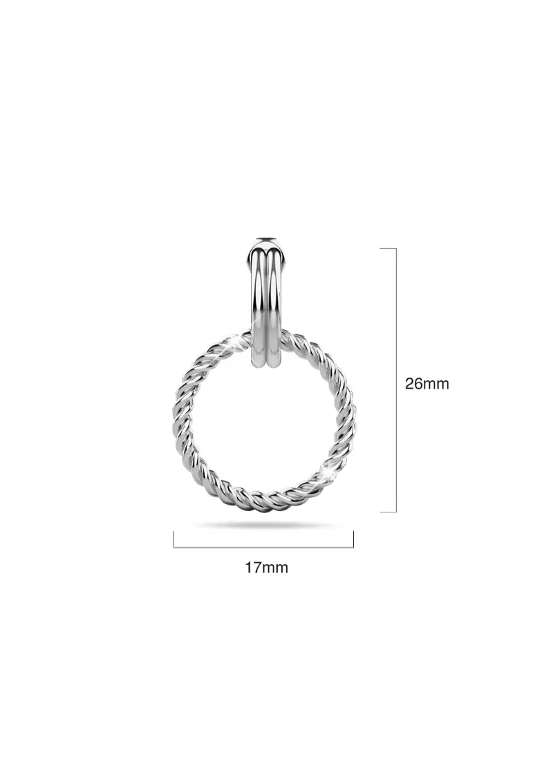 Exquisite Round White Gold Drop Earrings