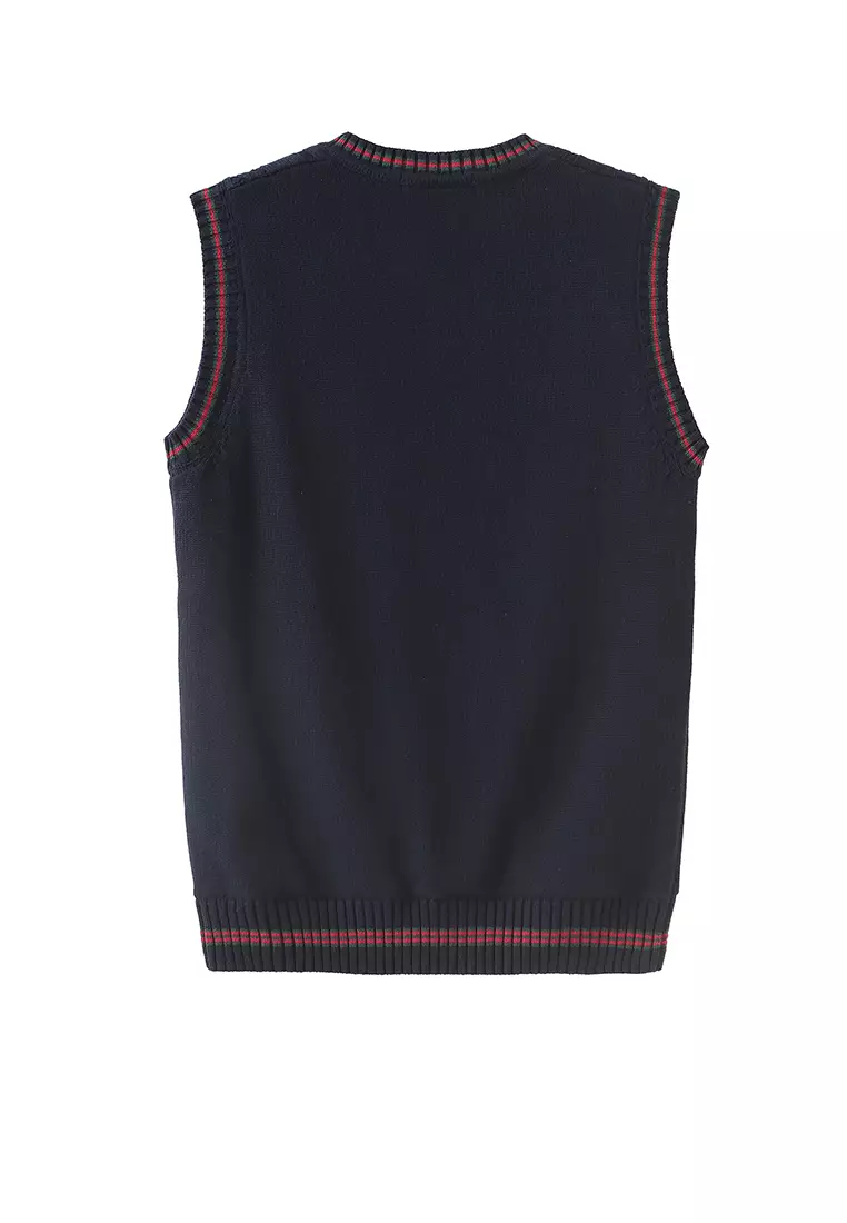 Contrast Stripe Knitted Vest XH920