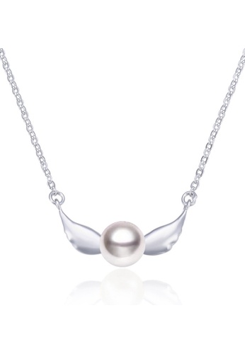 A.Excellence silver Premium Japan Akoya Sea Pearl  8.00-9.00mm Angel Wing Necklace EE6ABAC16D0325GS_1