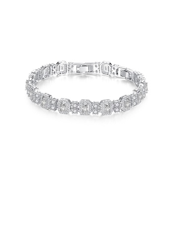 Glamorousky white Fashion and Elegant Geometric Bracelet with Cubic Zirconia 1B4EEAC522861BGS_1