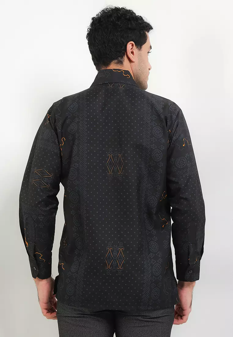 Ethnic Kemeja Batik Exclusive Premium Pria Casual Modern Lengan Panjang