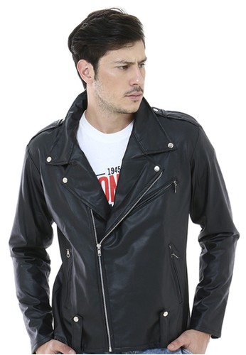 Crows Denim - Leather Jacket Hitam Trendy