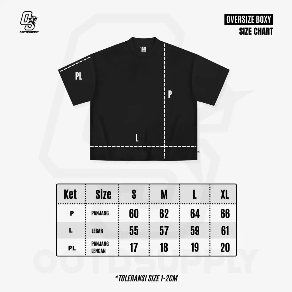 OOTDSUPPLY Tshirt Boxyfit Curveline Royal Heritage Black Cream l Tshirt Oversize Boxyfit Unisex Royal Series | Kaos Double List Premium Pria dan Wanita | OS-OVZ-CVL-BLC-001