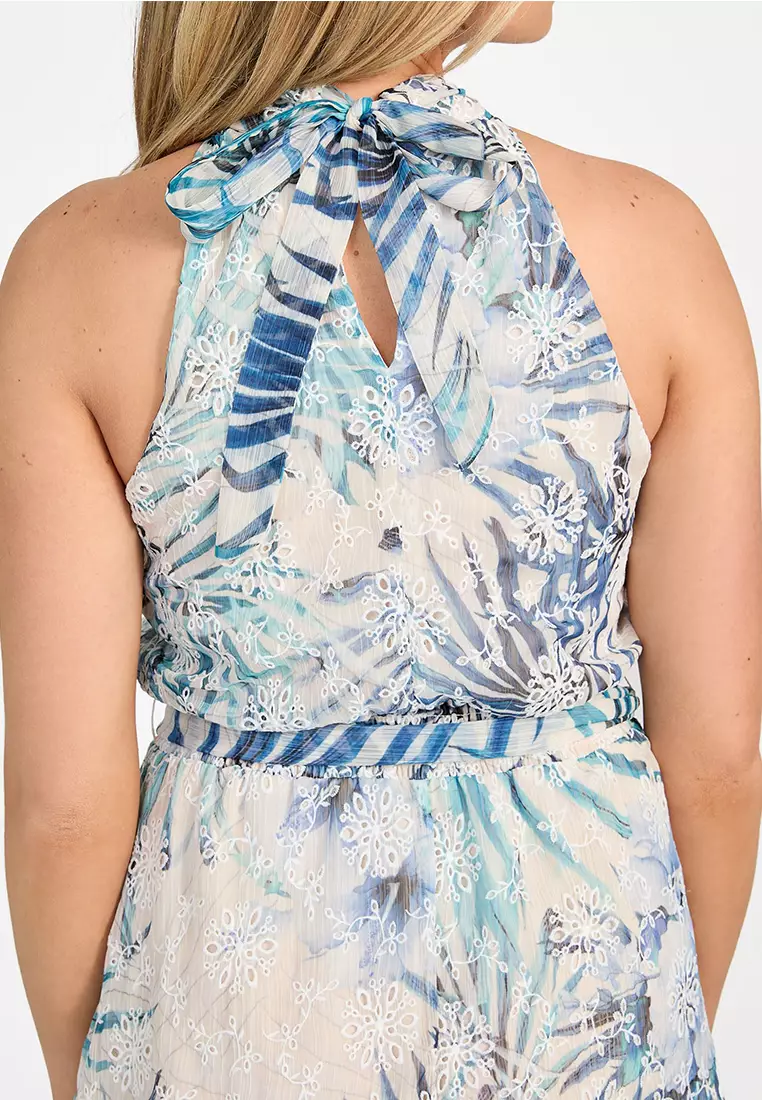 Danielle Halter Chiffon Dress