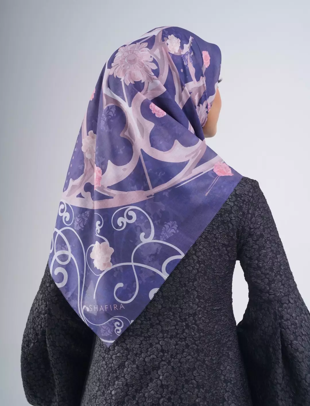 Florentine Printed Scarf Turkish Blue | Hijab Kerudung Segi Empat Motif