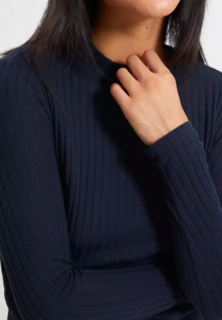 Ribbed High Neck Bodysuit