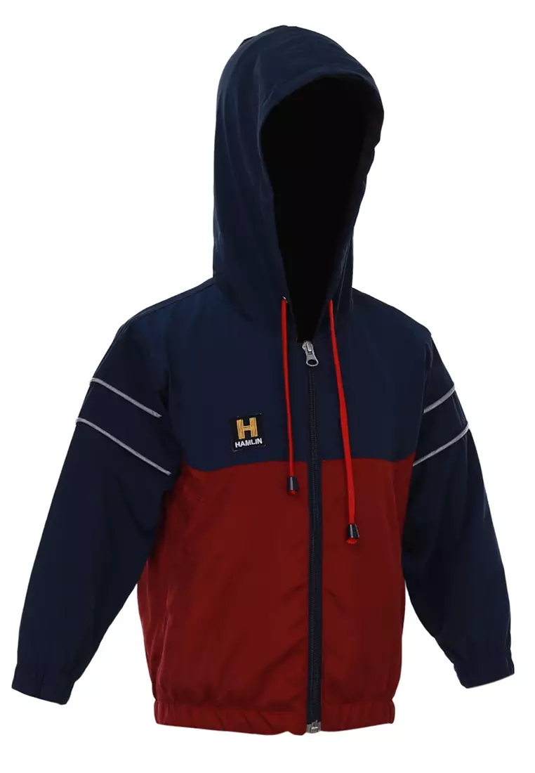 Jaren Jaket Anak Laki-laki Motif Kombinasi Warna Childrens Outerwear Material Parasut ORIGINAL - Navy Maroon