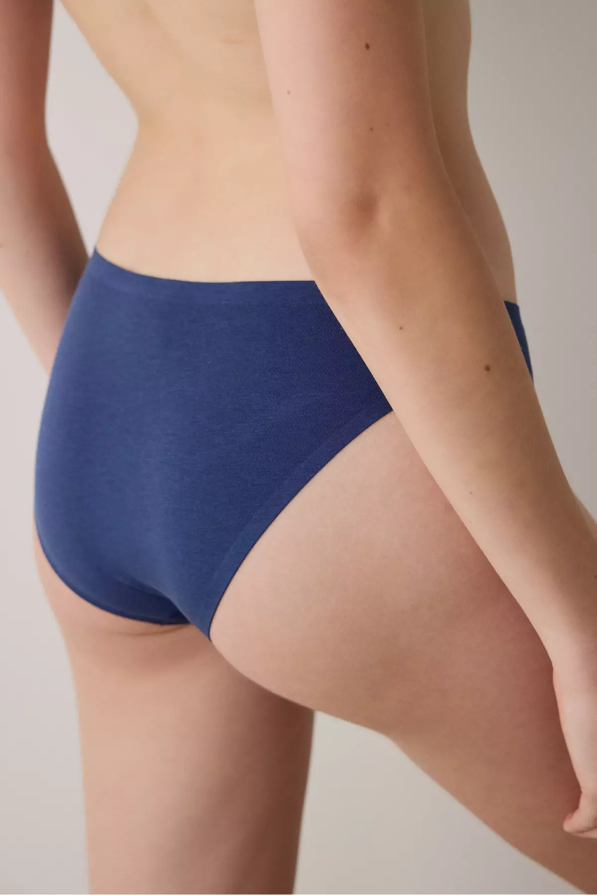 Cotton Bonding Navy Blue Slip Panties